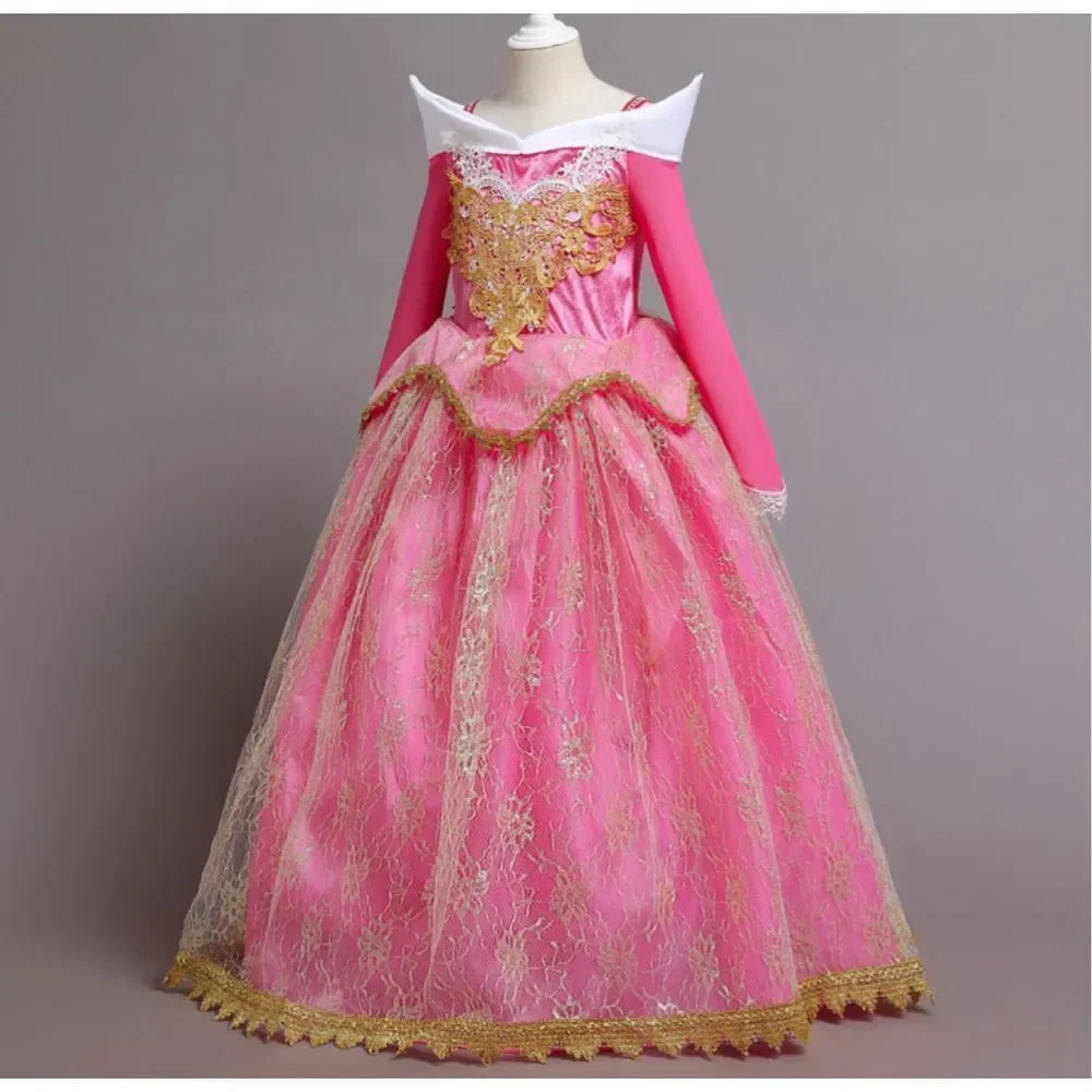 Pink Princess Lace Ball Gown Dress for Kids